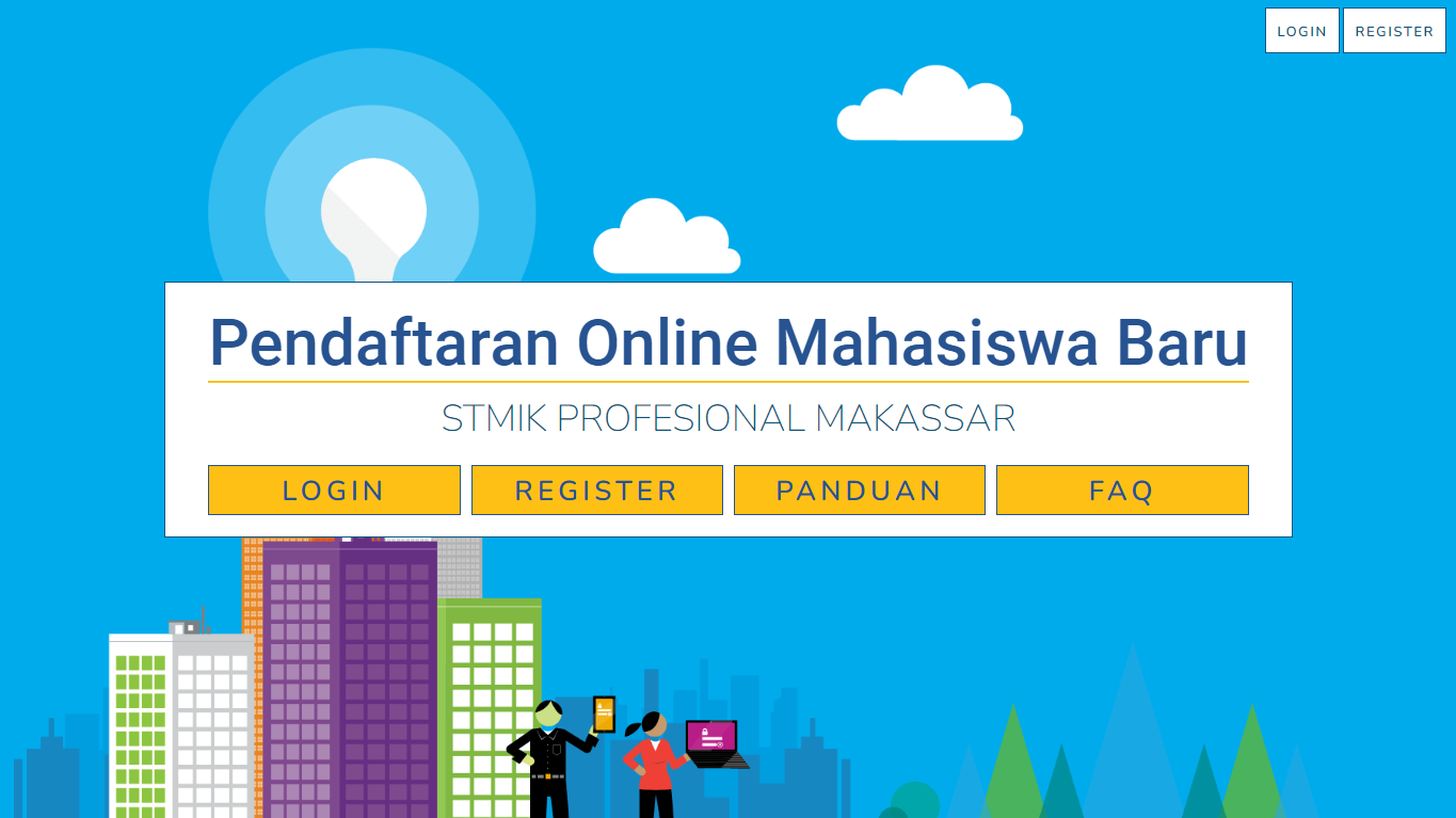 Halaman depan Pendaftaran Online Mahasiswa Baru